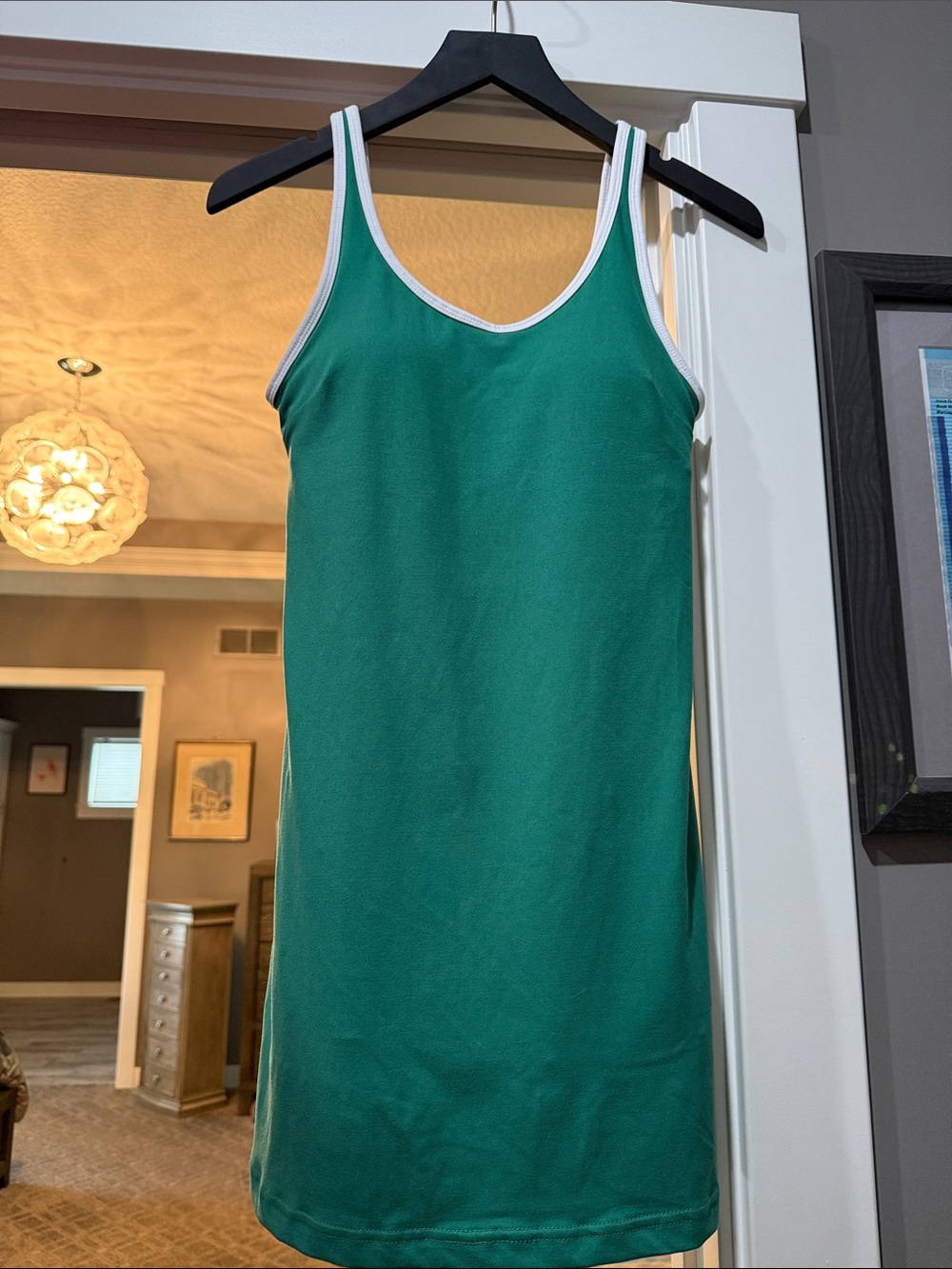 NWT SHOP TALULAH Sleeveless Green Tank Dress with White Trim MED.